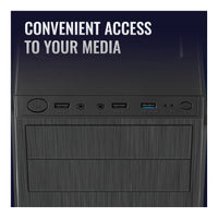 Aerocool CS-1103 ATX Mid-Tower PC Case Black Brushed Aluminum Front Panel