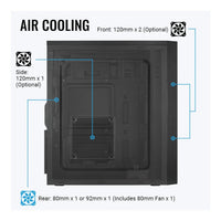 Aerocool CS-1103 ATX Mid-Tower PC Case Black Brushed Aluminum Front Panel