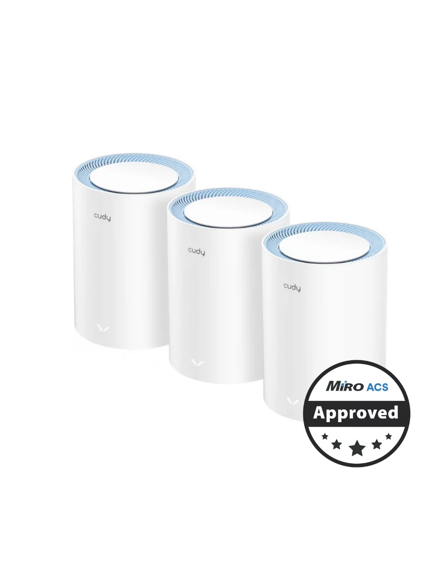 Cudy Dual Band 1200Mbps WiFi 5 Fast Ethernet Mesh 3 Pack | M1200 (3-Pack)
