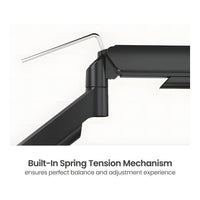 RCT Gas Spring Monitor Arm 17 to 32-inch VESA 75x75 100x100 Tilt Swivel Rotate Desk Clamp Grommet Cable Management