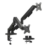 RCT Dual Gas Spring Monitor Arm 17 to 32-inch VESA 75x75 100x100 up to 9kg per Screen Clamp and Grommet Mount