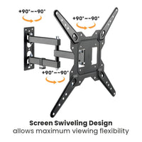 RCT Full-Motion TV Wall Mount 23 to 65-inch up to 30kg Tilt and Swivel VESA Compatible Black