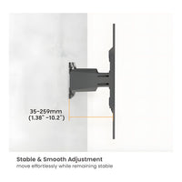 RCT Ultra-Slim Full-Motion TV Wall Mount 50 to 100-inch 65kg Capacity Tilt Swivel Extend Retract Cable Management Matte Black