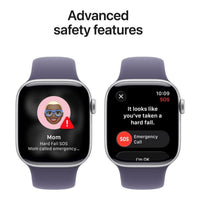 Apple Watch Series 11 GPS + Cellular 46mm Silver Aluminium Case with Purple Fog Sport Band - M/L,Model A3337