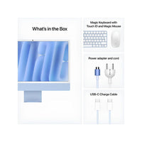 24-inch iMac with Retina 4.5K display: Apple M4 chip with 10‑core CPU and 10‑core GPU, 16GB, 256GB SSD - Blue,Model A3137