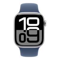 Apple Watch Series 10 | GPS + Cellular 42mm | Silver Aluminium Case With Denim Sport Band | M/L