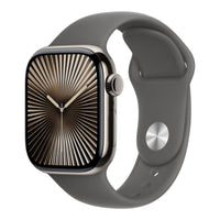Apple Watch Series 10 GPS + Cellular 42mm Natural Titanium Case with Stone Grey Sport Band - M/L,Model A3001