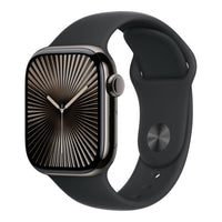 Apple Watch Series 10 GPS + Cellular 42mm Slate Titanium Case with Black Sport Band - S/M,Model A3001