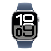 Apple Watch Series 10 | GPS + Cellular 46mm | Silver Aluminium Case With Denim Sport Band | S/M