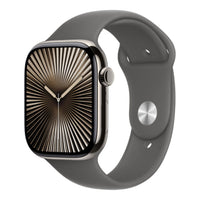 Apple Watch Series 10 GPS + Cellular 46mm Natural Titanium Case with Stone Grey Sport Band - S/M,Model A3003