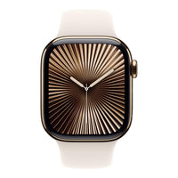 Apple Watch Series 10 GPS + Cellular 46mm Gold Titanium Case with Starlight Sport Band - S/M,Model A3003