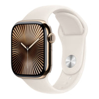 Apple Watch Series 10 GPS + Cellular 46mm Gold Titanium Case with Starlight Sport Band - M/L,Model A3003