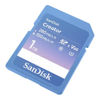 SanDisk Creator SD UHS-II Card 1TB, read speeds up to 280MB/s, write speeds up to 150MB/s, 4K UHD/6K video, V60