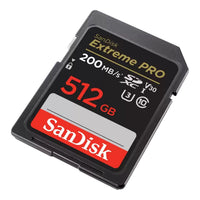 SanDisk Extreme Pro SD UHS I 512GB Card for 4K Video for DSLR and Mirrorless Cameras 200MB/s Read & 140MB/s Write, Lifetime Warranty