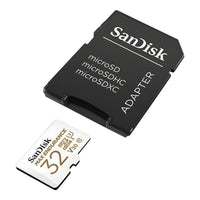 SanDisk MAX ENDURANCE microSDHC 32GB + SD Adapter - for home security cameras & dashcams, up to 15,000 Hours, Full HD / 4K videos, Extreme endurance, up to 100/40 MB/s Read/Write speeds, C10, U3, V30