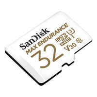SanDisk MAX ENDURANCE microSDHC 32GB + SD Adapter - for home security cameras & dashcams, up to 15,000 Hours, Full HD / 4K videos, Extreme endurance, up to 100/40 MB/s Read/Write speeds, C10, U3, V30
