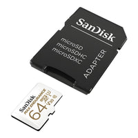 SanDisk MAX ENDURANCE microSDXC 64GB + SD Adapter - for home security cameras & dashcams, up to 30,000 Hours, Full HD / 4K videos, Extreme endurance, up to 100/40 MB/s Read/Write speeds, C10, U3, V30