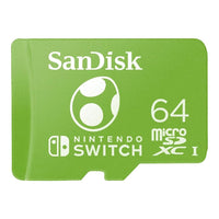 SanDisk Nintendo MicroSDXC UHS-I card for Nintendo Switch, Yoshi Edition- 64GB, Up to 100MB/s read; up to 90MB/s write