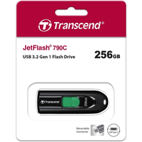 Transcend JetFlash 790C 256GB USB-C 3.2 Gen 1 Flash Drive (Black)