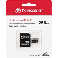 Transcend 340S 256GB microSDXC UHS-I U3 V30 A2 Memory Card