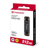 Transcend ESD310C 512GB External Portable SSD USB-C 3.2 Gen 2x2 1050/950 MB/s (Black)
