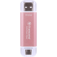 Transcend ESD310 512GB Portable SSD USB-C 3.2 Gen 2 10Gbps Password Protection (Pink)