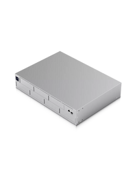 Ubiquiti UNAS-Pro-EU 2U rack-mount NAS with (7) 2.5/3.5" drive bays and 10 Gbps performance designed for large-scale file storage and sharing, (7) 2.5/3.5" HDD / SSD support, 10G SFP+ uplink and (1) GbE RJ45 port