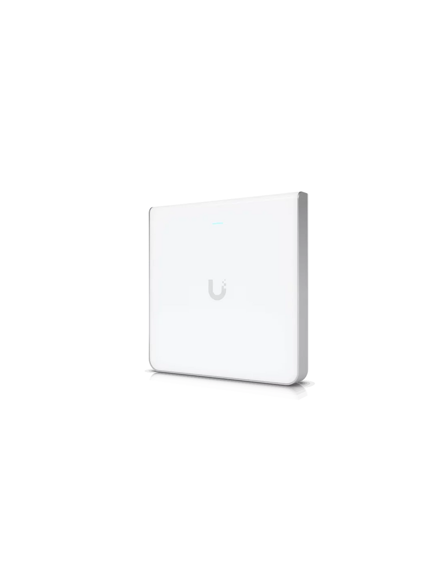UBIQUITI U6 Enterprise In-Wall, 10 spatial streams, 115 m² (1,250 ft²) coverage, 600+ connected devices, Powered using PoE+/PoE++, (4) GbE ports with (1) PoE output, 2.5 GbE uplink.