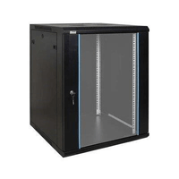 Zone Lite 15U 500mm Black Wall Mount Black Cabinet