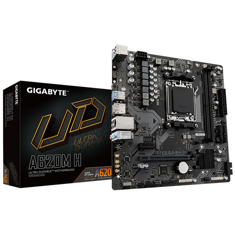 Gigabyte A620M H Micro-ATX Motherboard AMD AM5 DDR5 7200MHz PCIe 4.0 M.2 GbE LAN