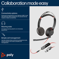 HP POLY 5220 Stereo USB-A Wired Black Headset