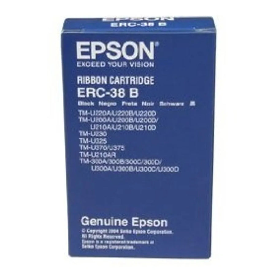 Epson ERC-38B Black Ribbon Cartridge for TM-U200/300/370 Printers