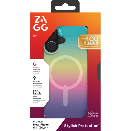 ZAGG Milan Snap Iridescent Case for iPhone 16 MagSafe Compatible