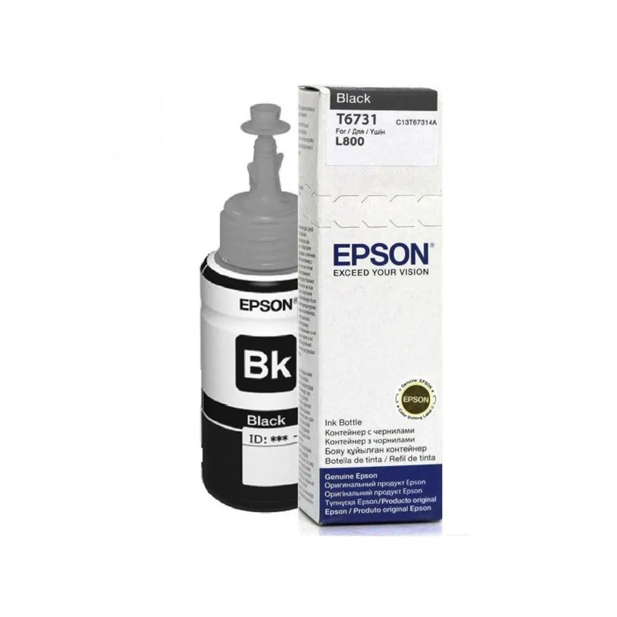 Epson T6731 Black Dye Ink Bottle 70ml for EcoTank L800 Series