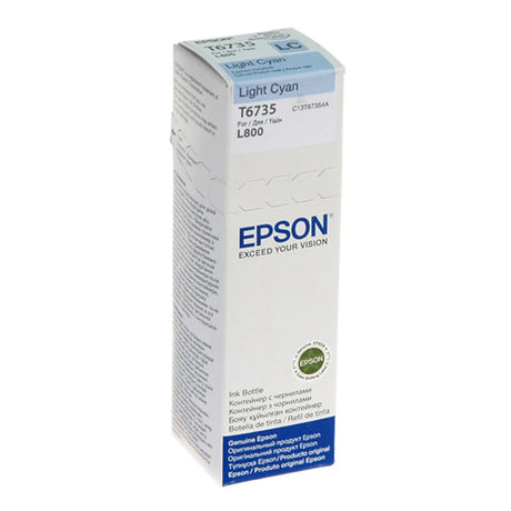 Epson T6735 Light Cyan Ink Bottle 70ml for EcoTank L800 Series