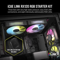 Corsair iCUE LINK RX120 RGB 120mm PWM Case Fan Black Triple Pack