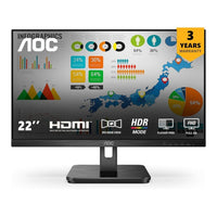AOC 22E2HM 21.5-inch Full HD VA Monitor 75Hz HDMI VGA VESA Flicker-Free