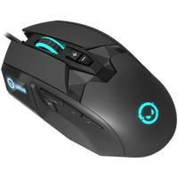 LORGAR Stricter 579, gaming mouse, 9 programmable buttons, Pixart PMW3336 sensor, DPI up to 12 000, 50 million clicks buttons lifespan, 2 switches, built-in display, 1.8m USB soft silicone cable, Matt UV coating with glossy parts and RGB lights with 4 LED