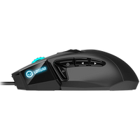 LORGAR Stricter 579, gaming mouse, 9 programmable buttons, Pixart PMW3336 sensor, DPI up to 12 000, 50 million clicks buttons lifespan, 2 switches, built-in display, 1.8m USB soft silicone cable, Matt UV coating with glossy parts and RGB lights with 4 LED