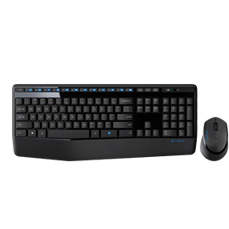 Logitech MK345 Wireless Full-Size Keyboard and Mouse Combo with Wrist Rest (Black)