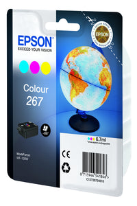Epson 267 Colour Ink Cartridge Cyan Magenta Yellow 6.7ml for WorkForce WF-100W