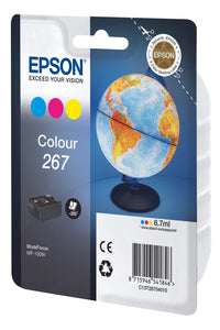 Epson 267 Colour Ink Cartridge Cyan Magenta Yellow 6.7ml for WorkForce WF-100W