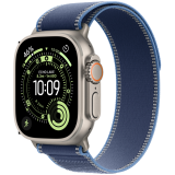Apple Watch Ultra 3 GPS + Cellular 49mm Natural Titanium Case with Blue/Bright Blue Trail Loop - S/M,Model A3281