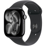 Apple Watch Series 11 GPS + Cellular 46mm Jet Black Aluminium Case with Black Sport Band - M/L,Model A3337