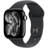 Apple Watch Series 11 GPS + Cellular 42mm Jet Black Aluminium Case with Black Sport Band - M/L,Model A3335
