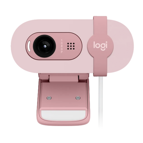 Logitech Brio 100 Full HD 1080p Webcam USB Built-in Microphone Privacy Cover Rose