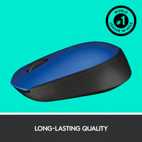 Logitech M171 Wireless Mouse 1000 DPI USB Nano Receiver Blue