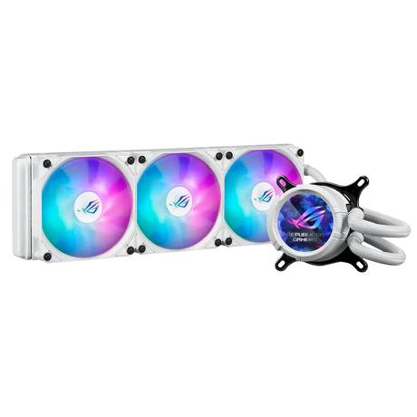 ASUS ROG Strix LC III 360 ARGB LCD White 360mm AIO Liquid CPU Cooler LCD Display 3x120mm Fans AM5 LGA1851 6-Year Warranty
