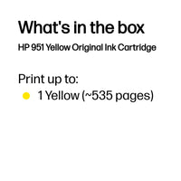 HP 951 Yellow Original Ink Cartridge ~535 pgs