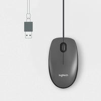 Logitech M100 Wired Optical Mouse 1000 DPI USB-A Ambidextrous Black